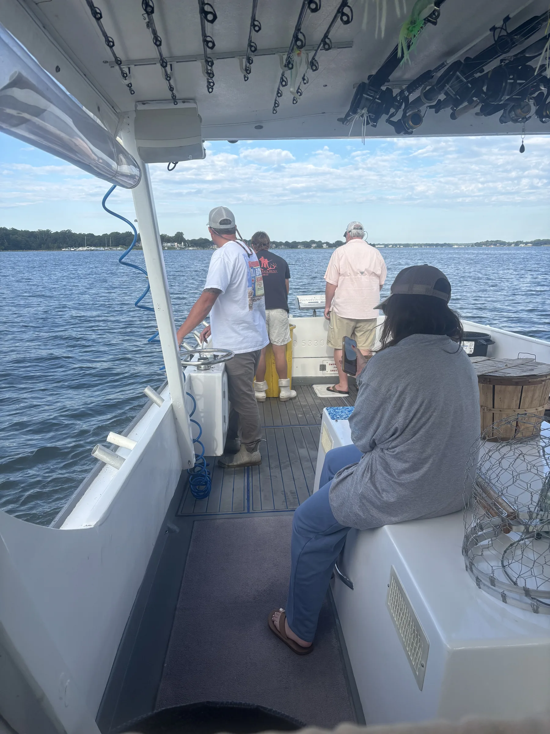 Guests enjoying a relaxed Chesapeake Bay outing on the water