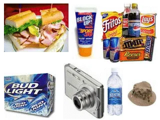 Things to bring example